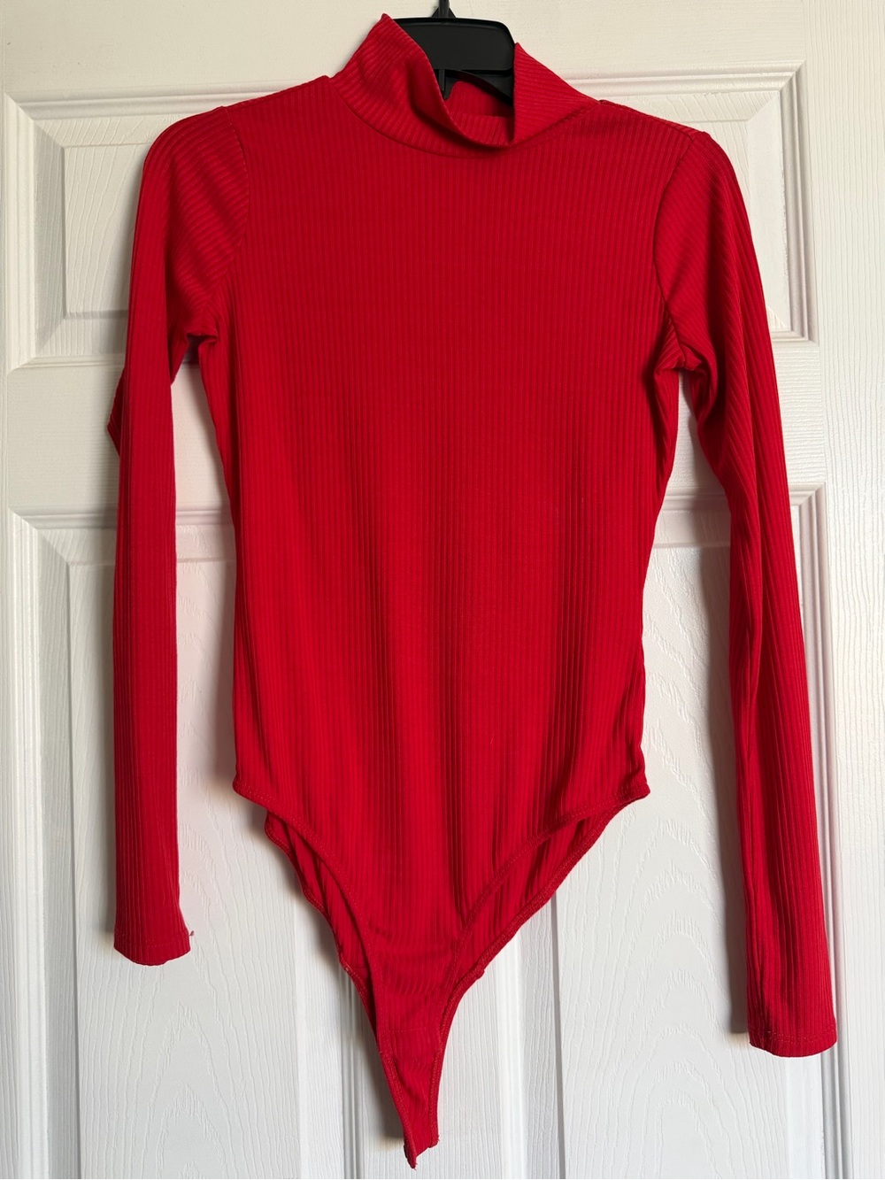 bp Red Ribbed Long-Sleeve Small Turtle Neck Bodysuit